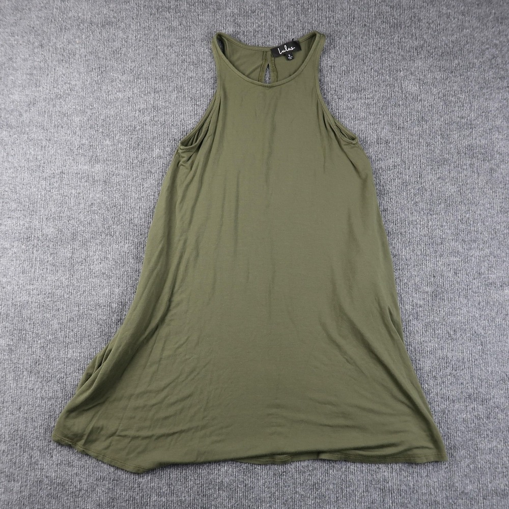 Lulus Dress Womens Small Green Sleeveless Tank A-Line Casual Summer Made USA